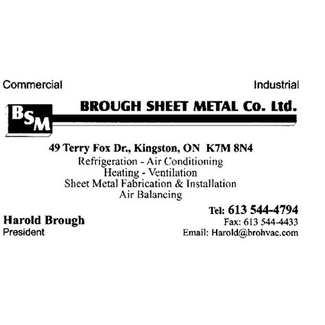 brough sheet metal|Brough Sheet Metal Co Ltd in Kingston, ON K7M 8N4 .